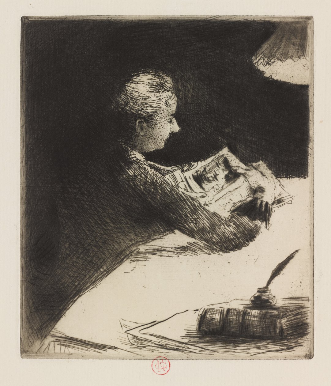 Lettura di notte da Norbert Goeneutte