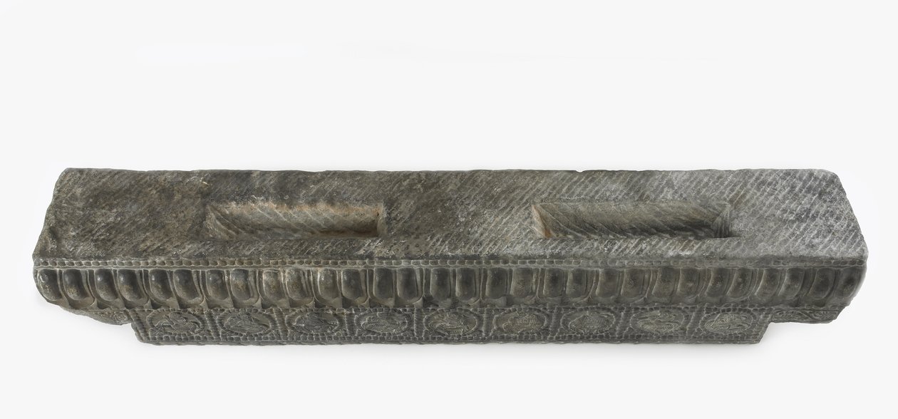 Cornice di un letto funerario (calcare) da Northern Qi Dynasty Chinese Scool