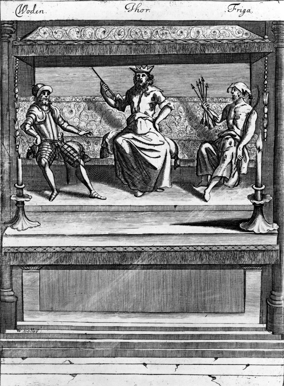 Woden, Thor e Friga, 1670-1680 da Norwegian School