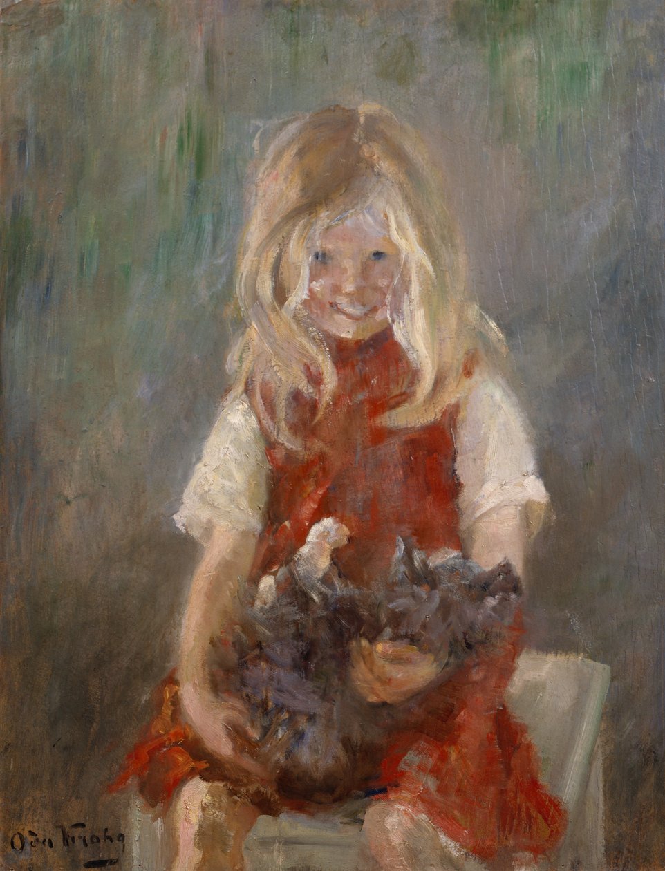 Ragazza con gatto da Oda Krohg