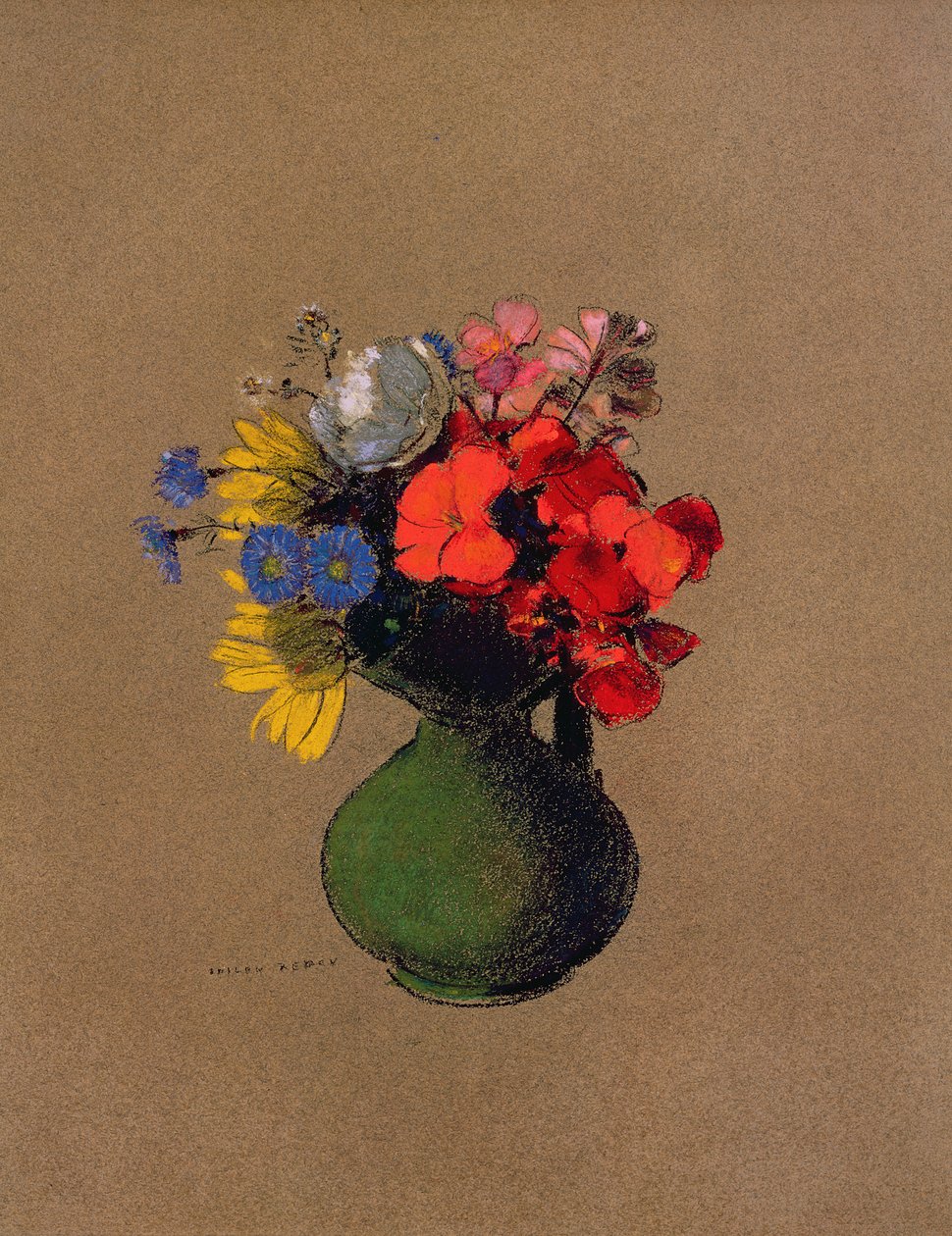 Gerani e fiori di campo da Odilon Redon