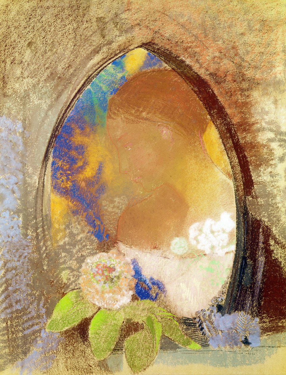 Ritratto con fiori da Odilon Redon