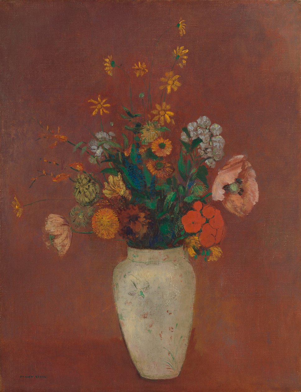 Bouquet in un vaso cinese, ca. 1912-14 da Odilon Redon
