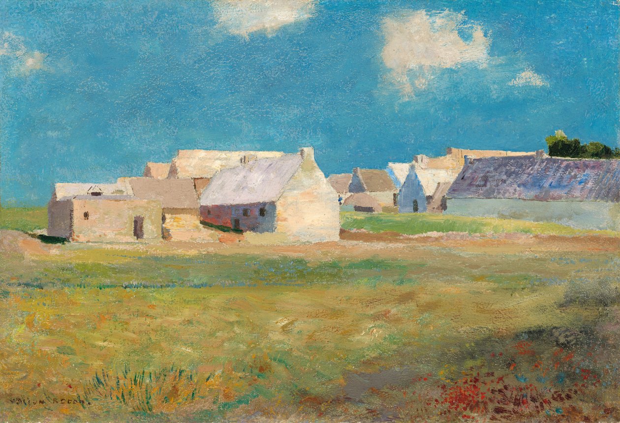 Villaggio bretone, c. 1890 da Odilon Redon