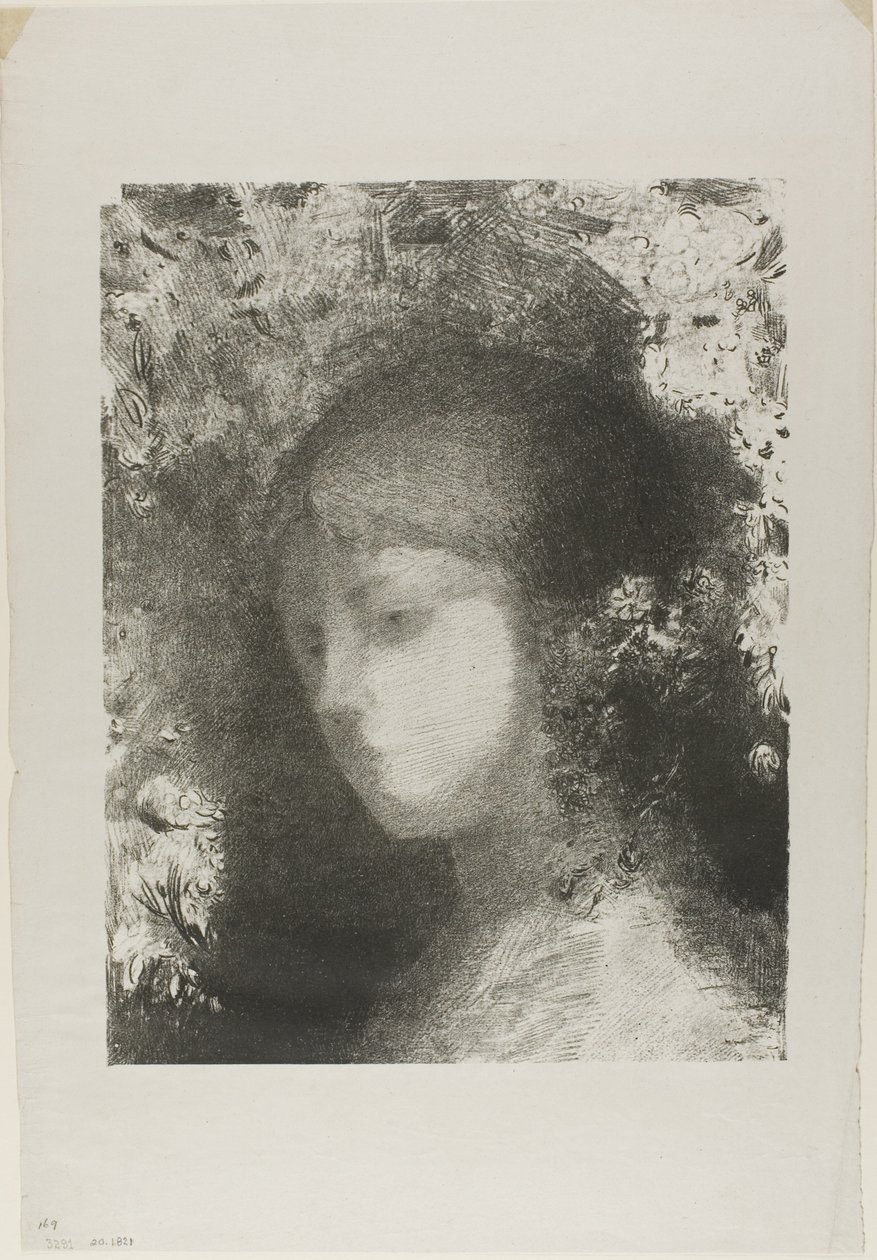 Testa di bambino con fiori da Odilon Redon