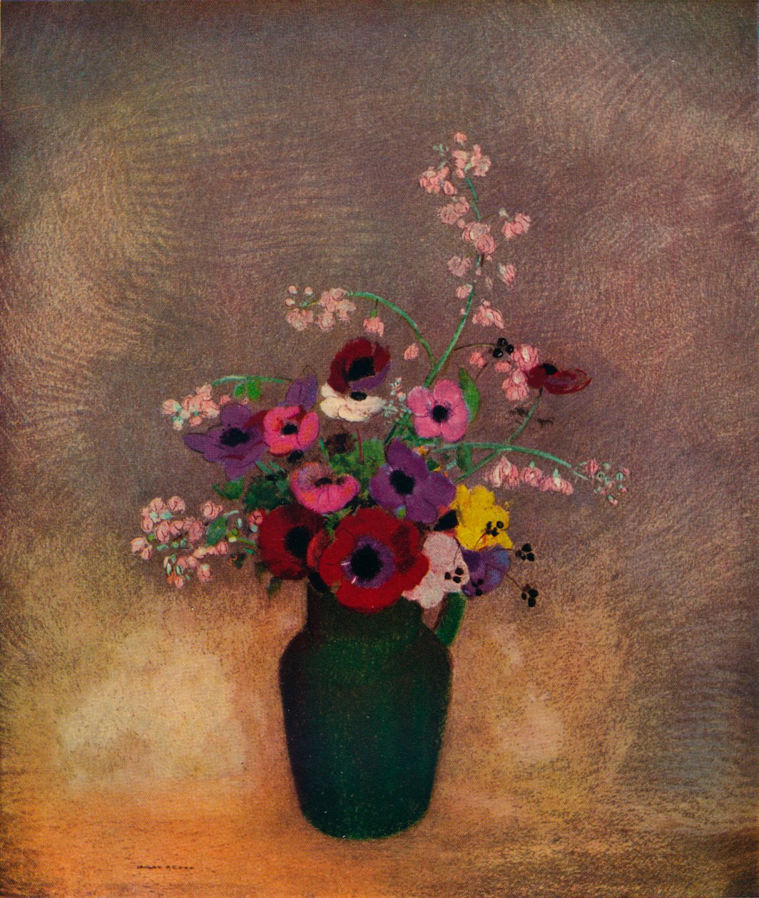 Fiori in un vaso verde da Odilon Redon