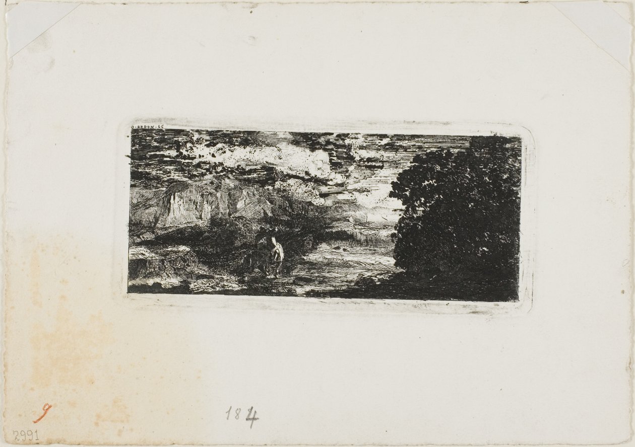 Cavaliere sotto un cielo tempestoso da Odilon Redon