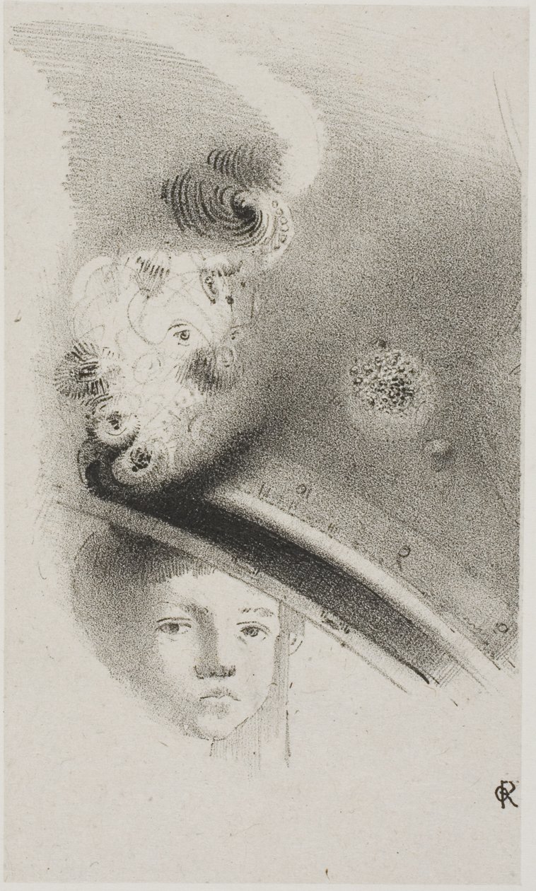 Litografia di prova senza titolo da Odilon Redon