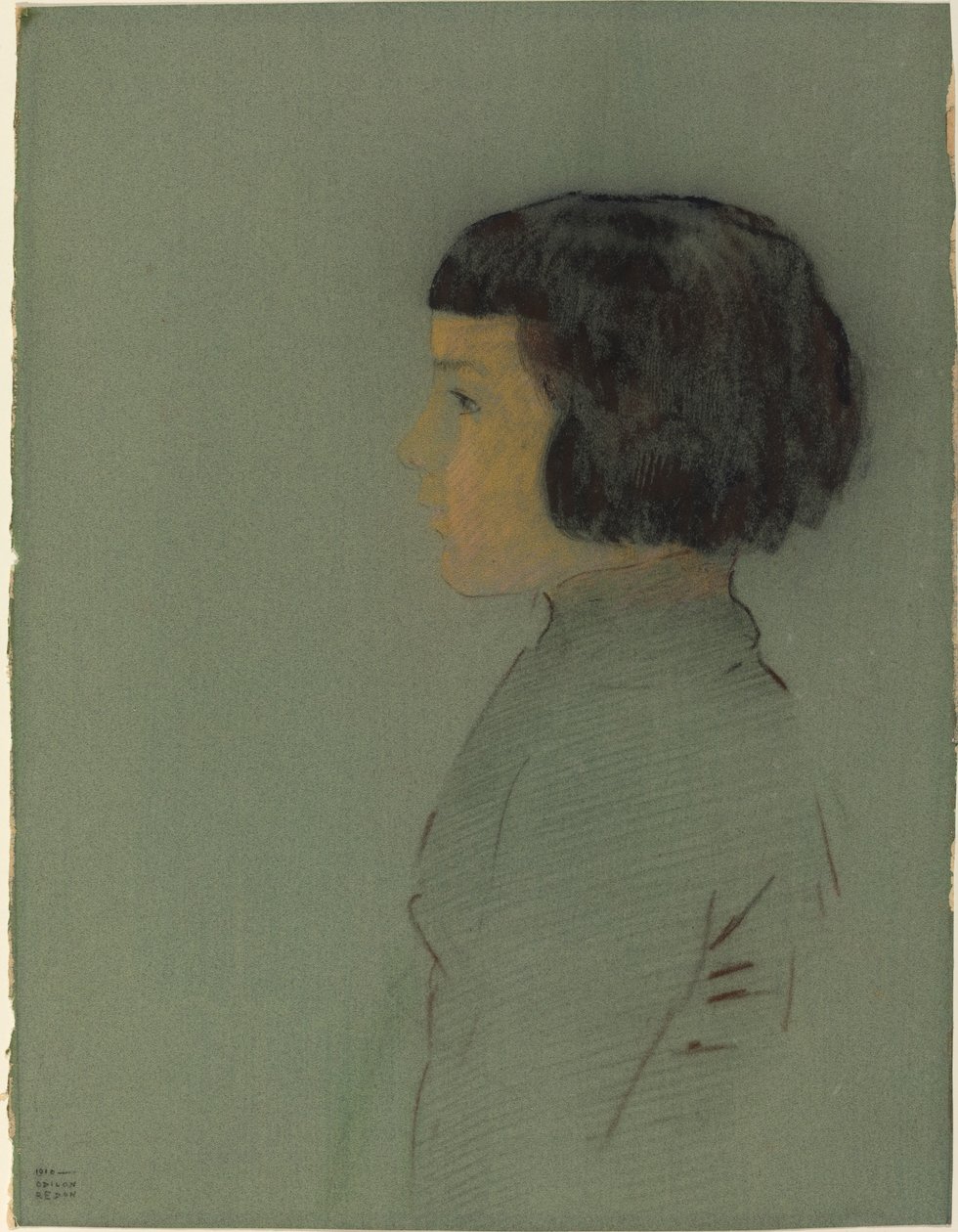 Giovane Donna di Profilo da Odilon Redon