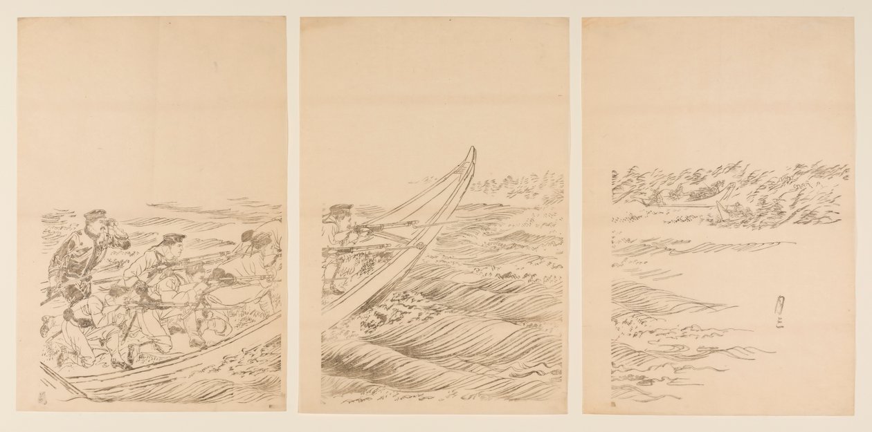 Un conflitto sul fiume Yalu da Ogata Gessan