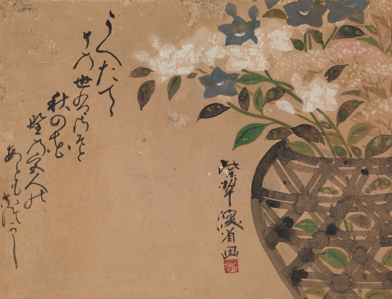 Campanule nel cesto da Ogata Kenzan