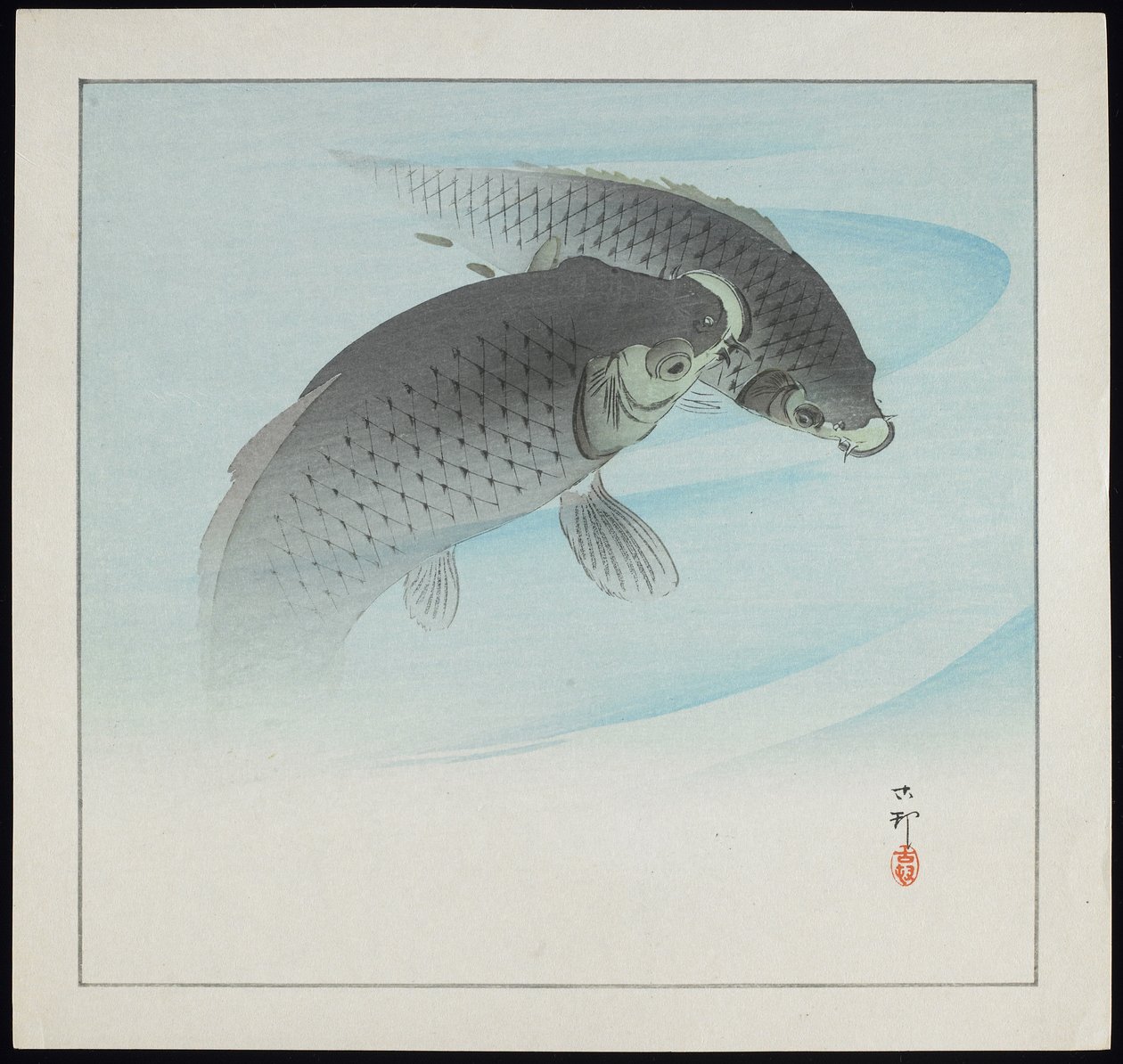 Due carpe, prima del 1912 da Ohara Koson