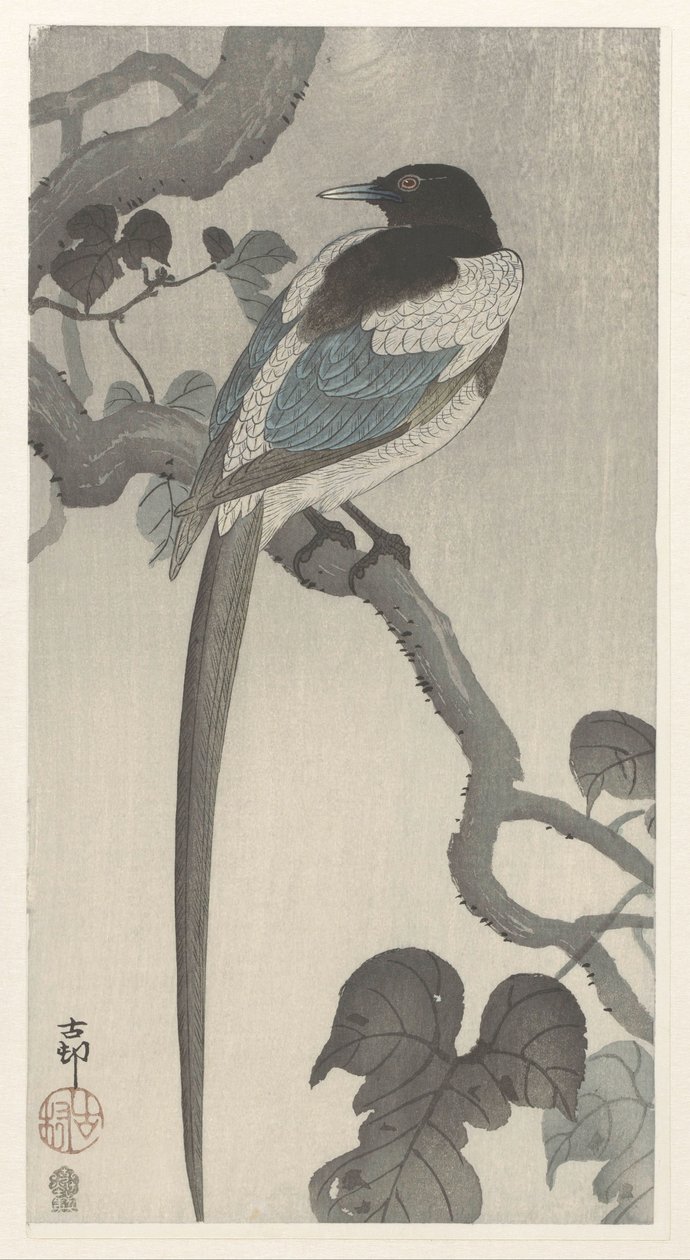 Gazza su un ramo da Ohara Koson