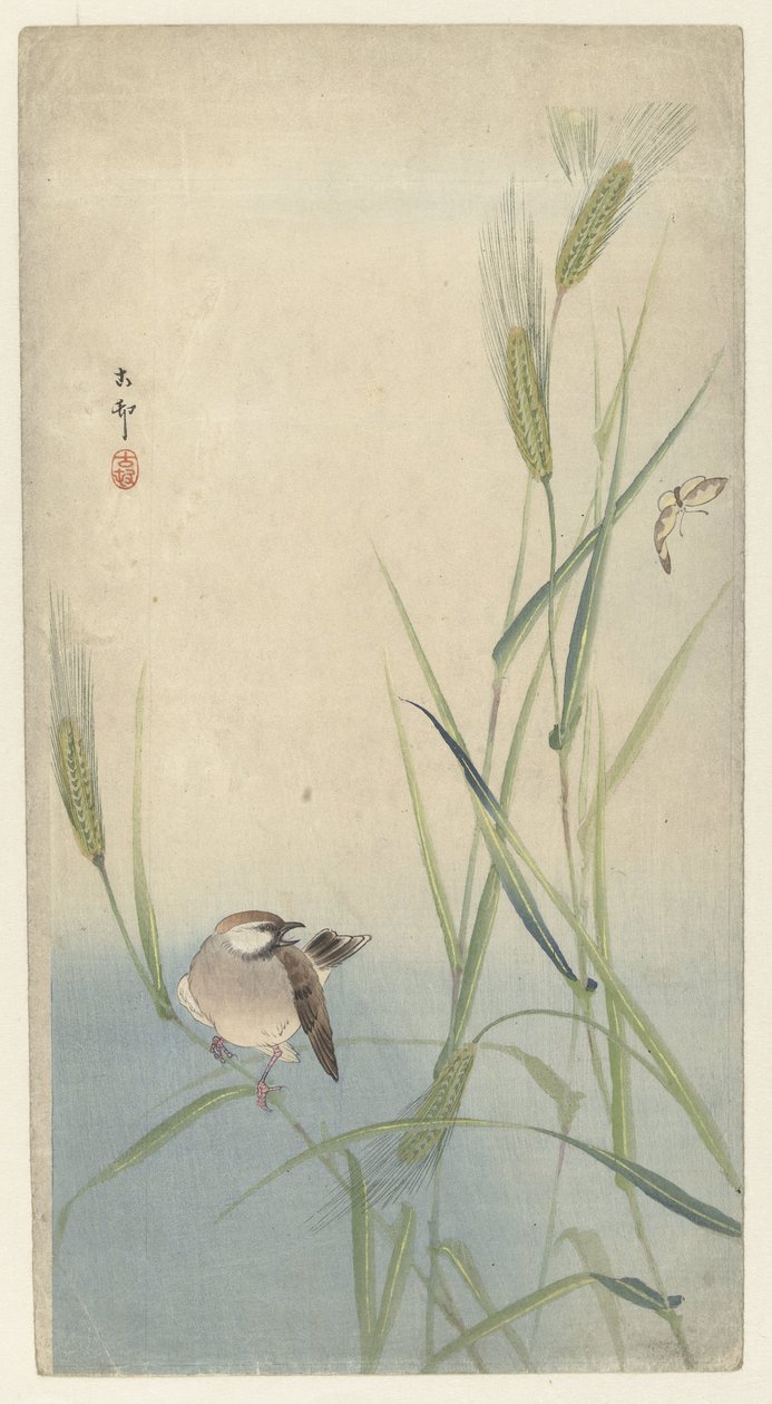 Uccello e farfalla da Ohara Koson