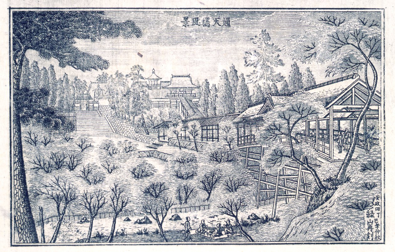 Libro di vedute di Edo, p.6 da Okada Shuntosai