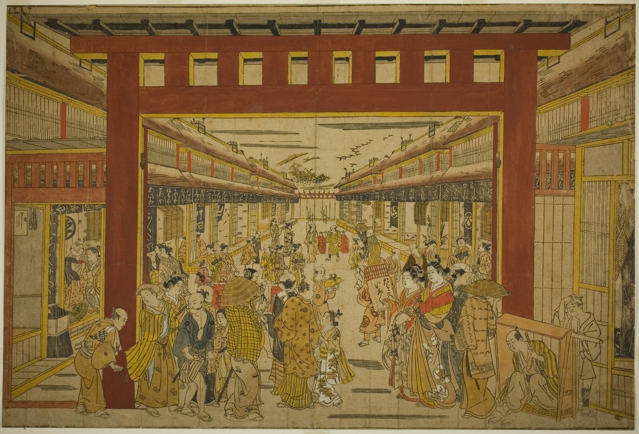 Nakanocho nello Yoshiwara da Okumura Masanobu