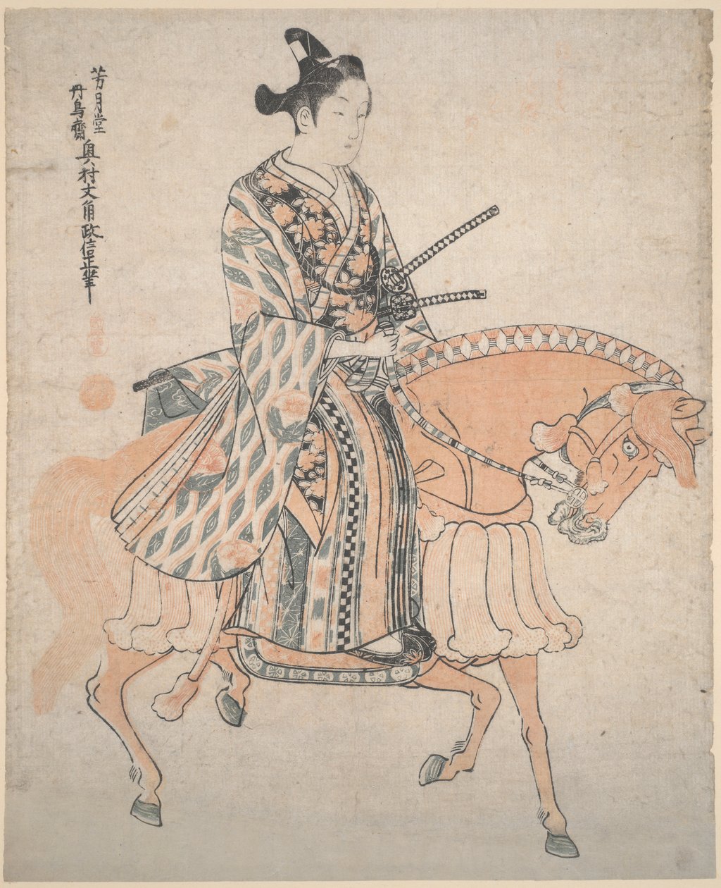 Nobile a cavallo da Okumura Masanobu