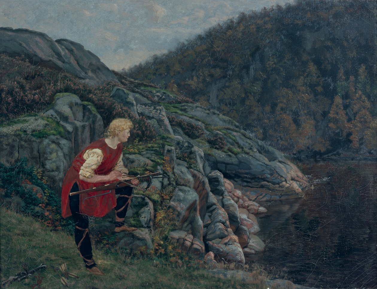 Cacciatore di anatre a Holskov da Olaf Isaachsen