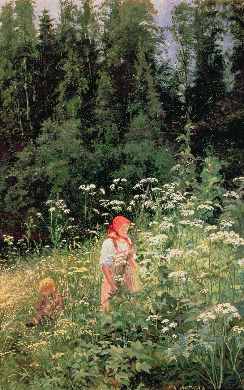 Ragazza tra i fiori selvatici, 1880 da Olga Antonova Lagoda Shishkina