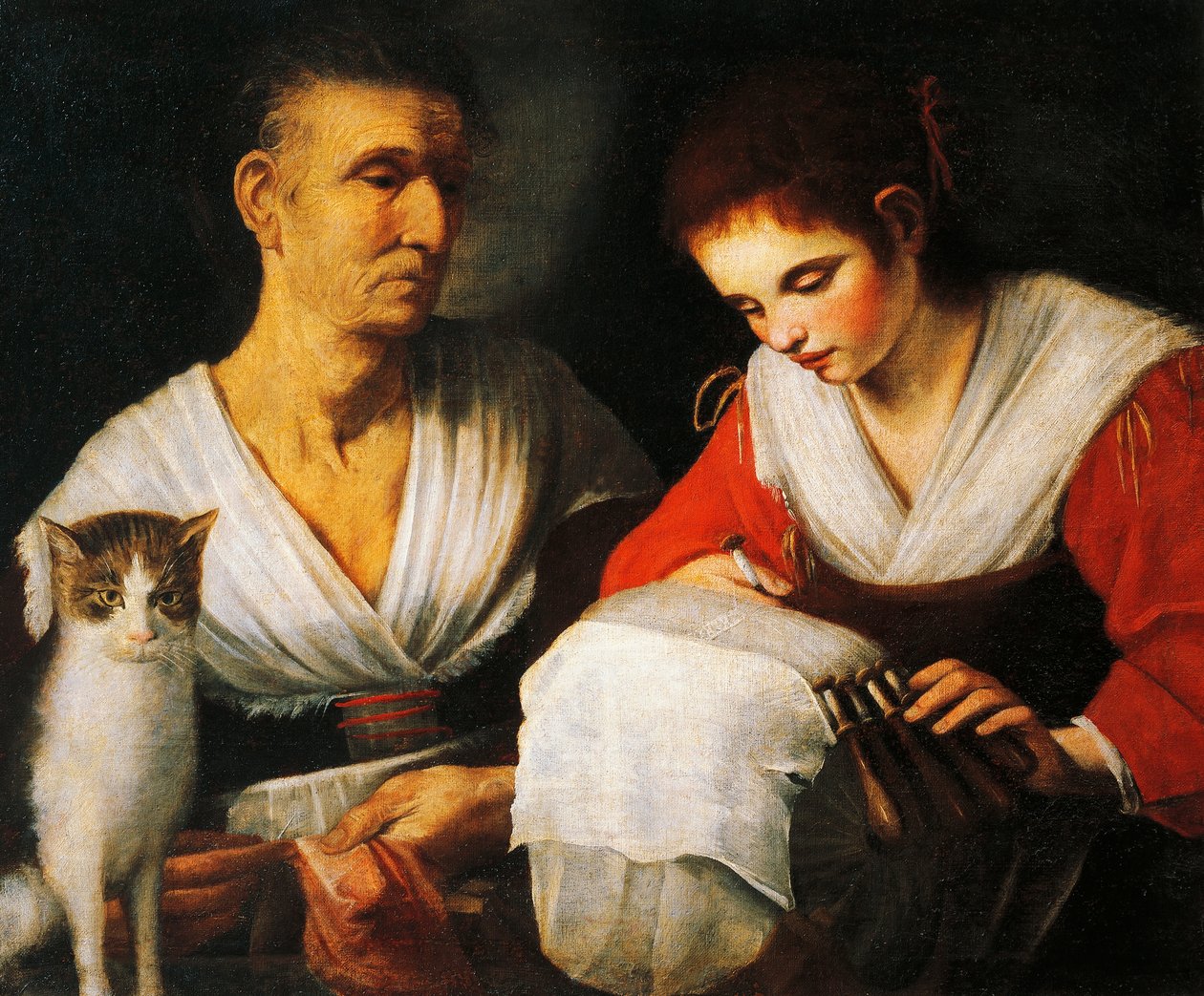 La merlettaia, di Onofrio Gabrielli (1619-1706) da Onofrio Gabrielli
