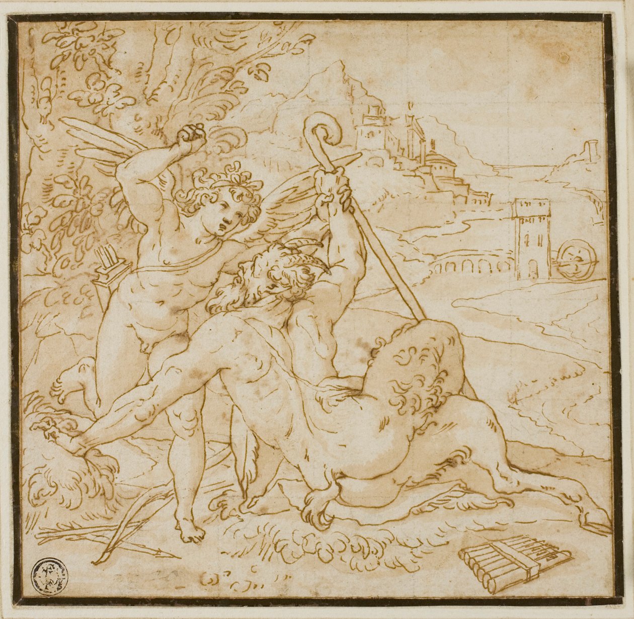 Cupido che sconfigge Pan da Orazio Samacchini