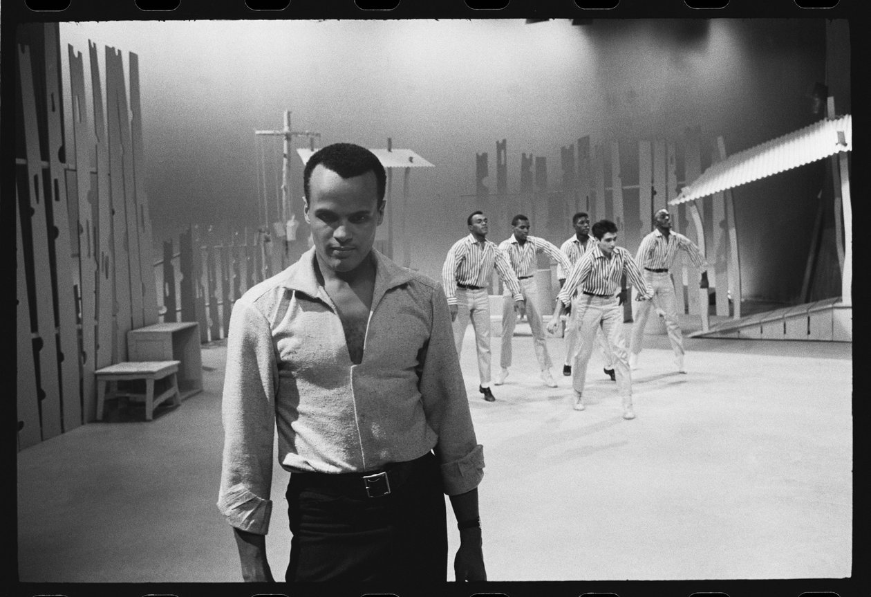 Harry Belafonte sul set di uno speciale TV da Orlando Suero