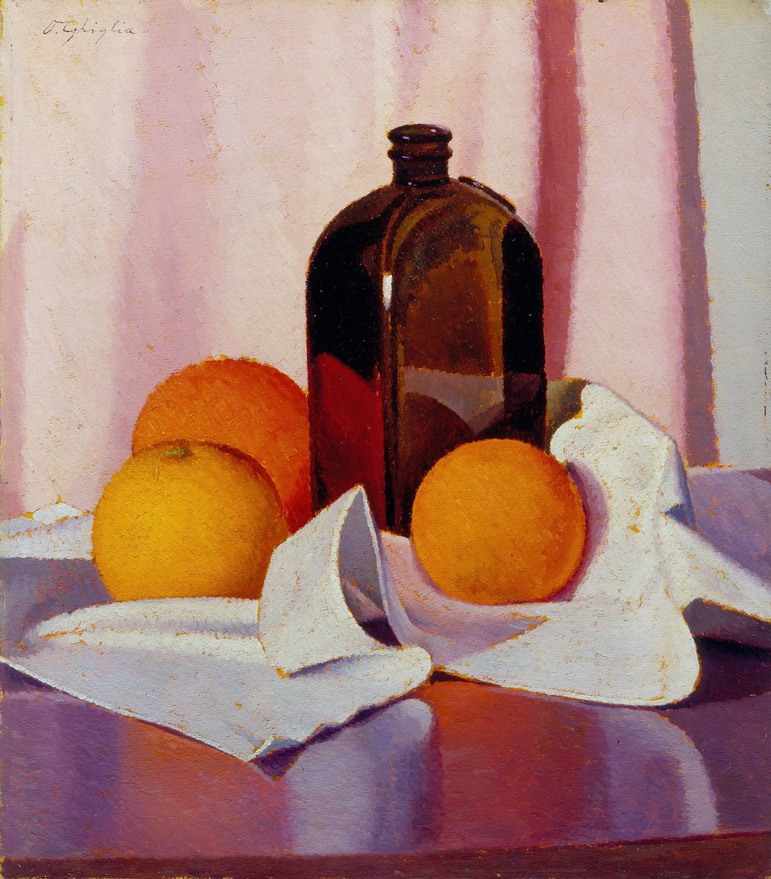 Arance e bottiglia, c.1930-40 da Oscar Ghiglia
