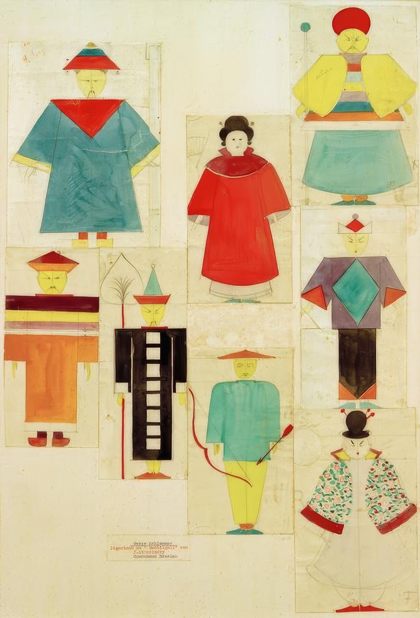8 figurini per La notte da Oskar Schlemmer