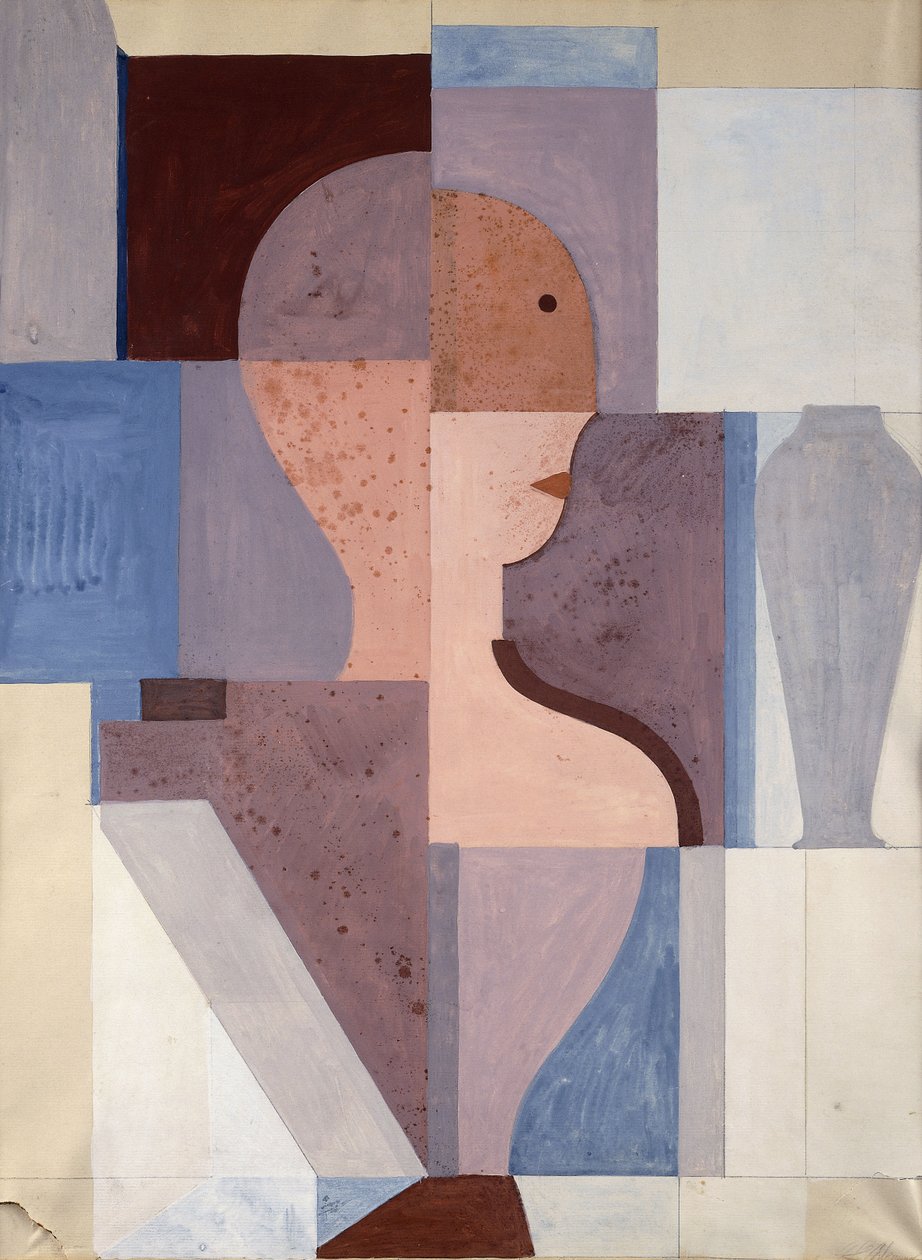 Figura Divisa a Metà a Destra da Oskar Schlemmer
