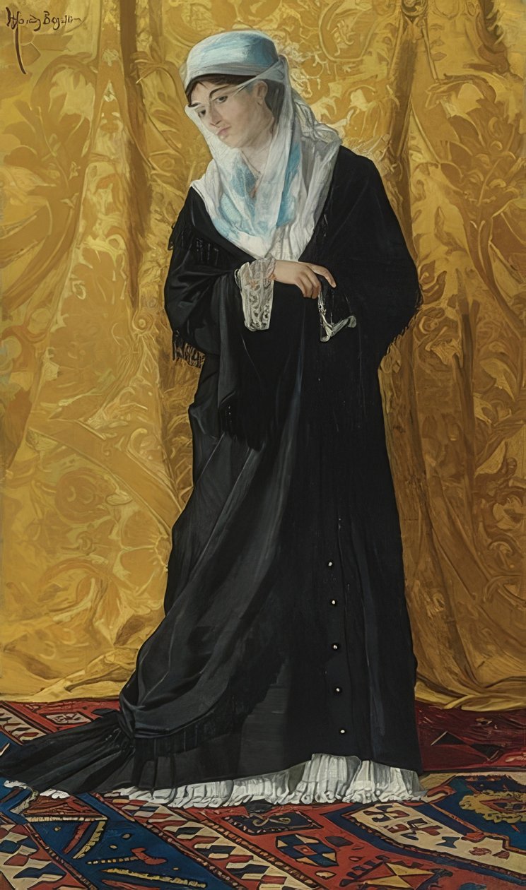 Una dama di Costantinopoli da Osman Hamdi Bey
