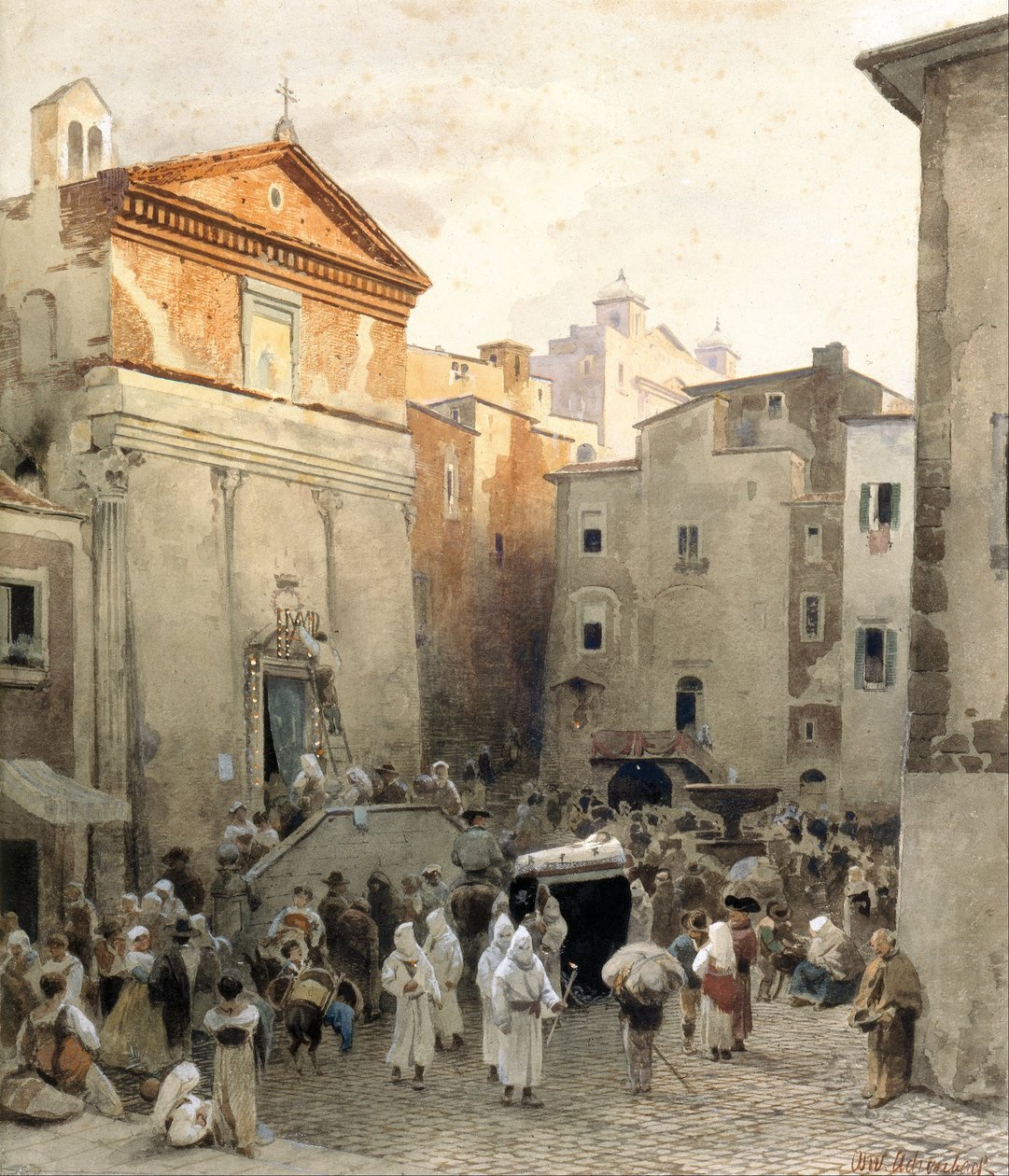 Funerale a Palestrina da Oswald Achenbach