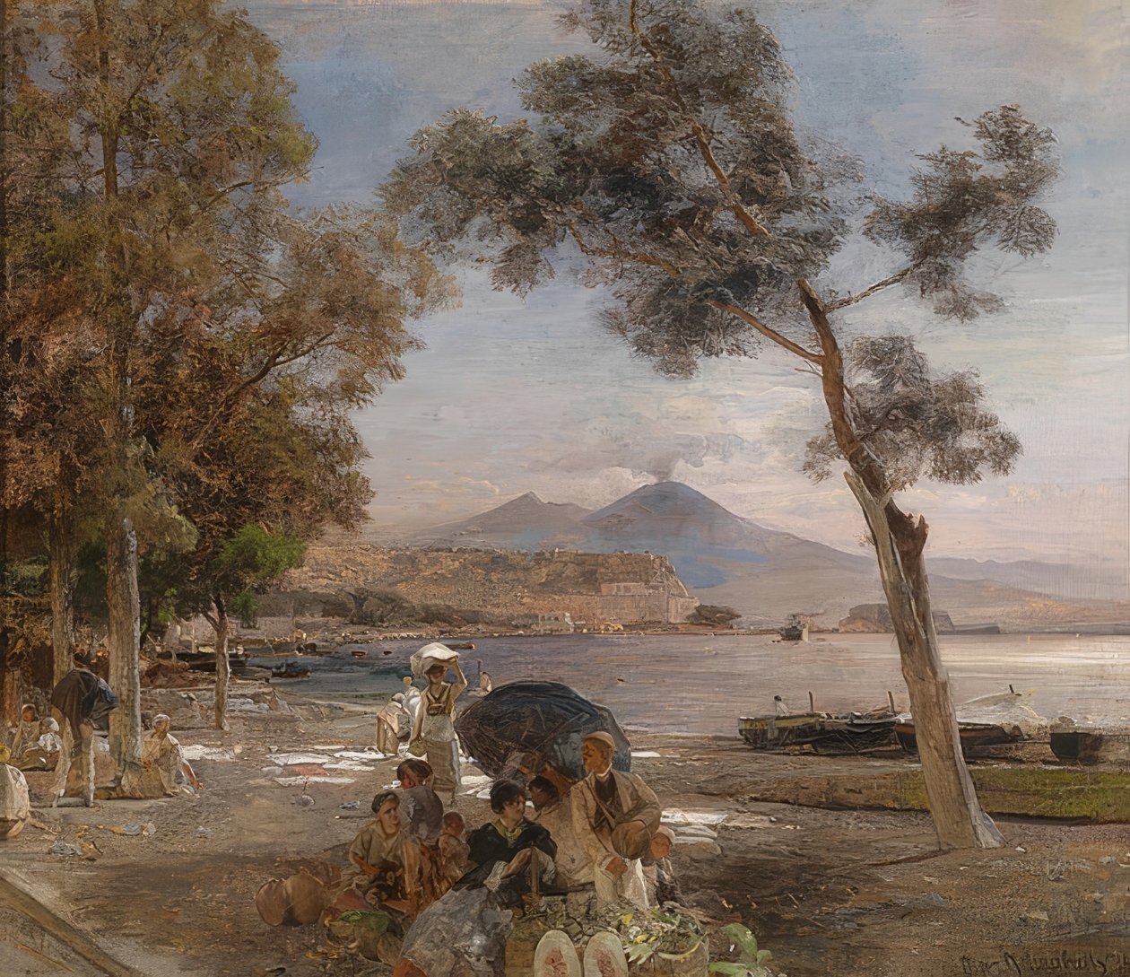 Atmosfera serale sul Golfo di Napoli da Oswald Achenbach