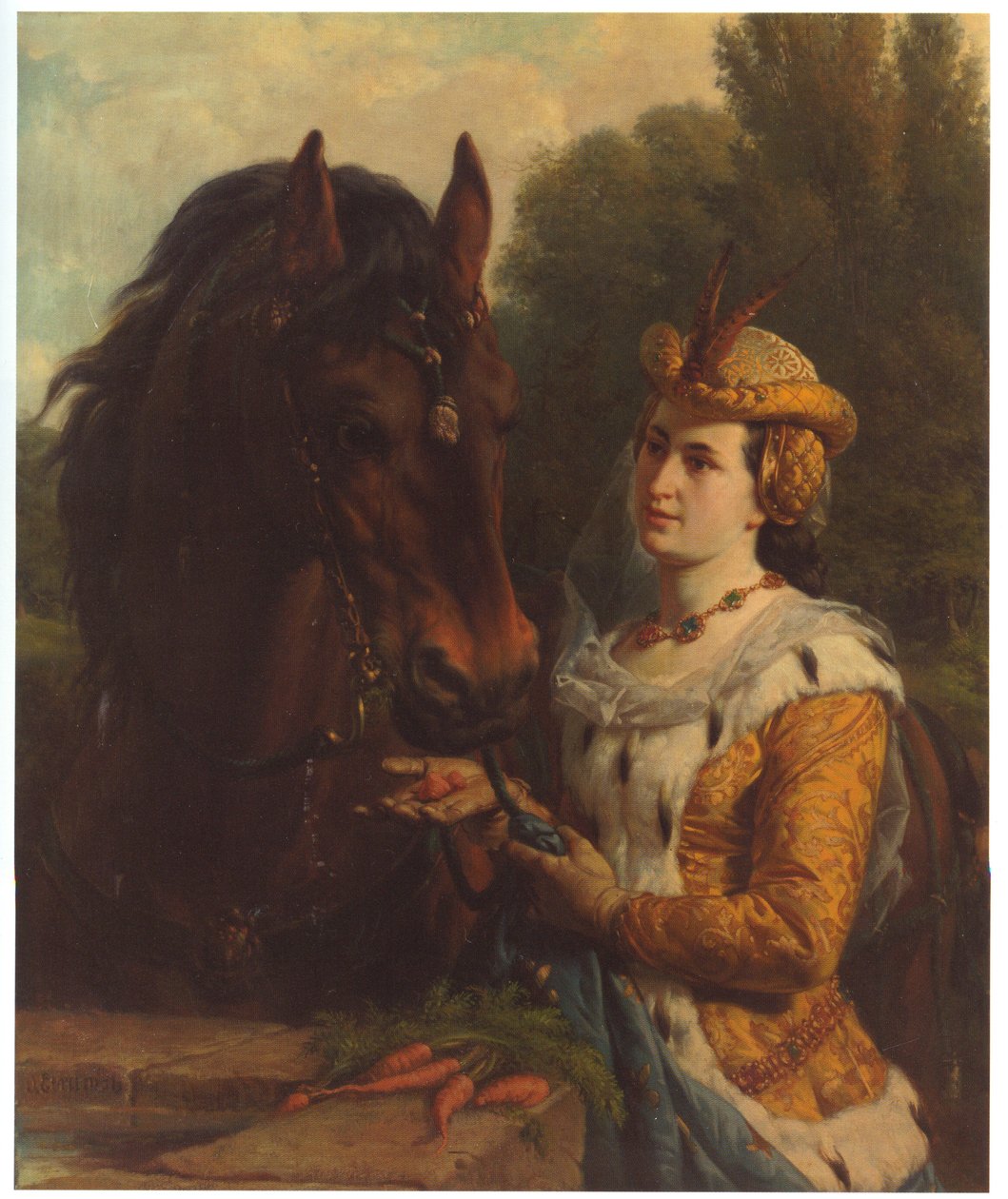 Jacoba van Beieren con il suo cavallo da Otto Eerelman