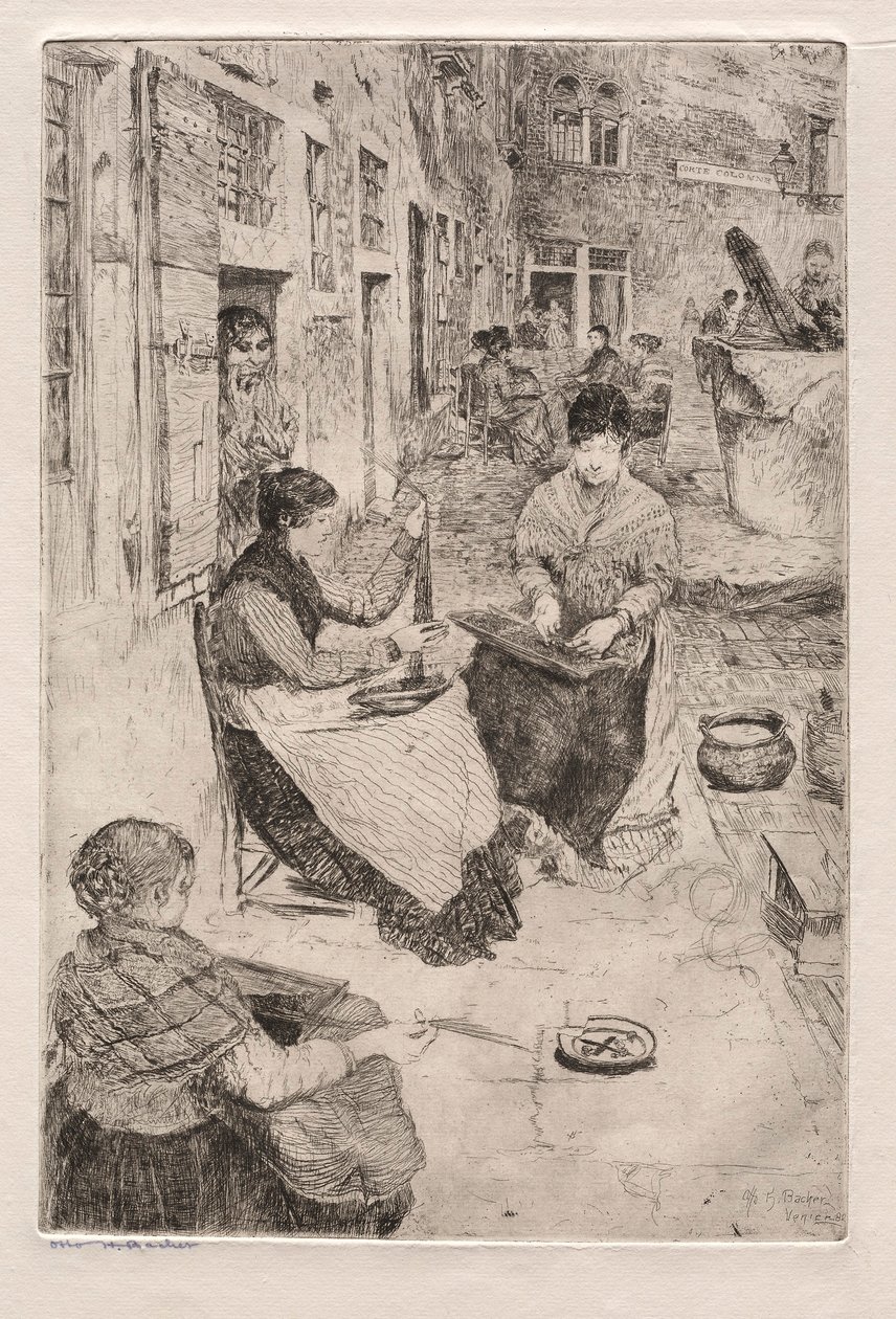 Incisioni di Venezia: infilatori di perle, 1882 da Otto H. Bacher