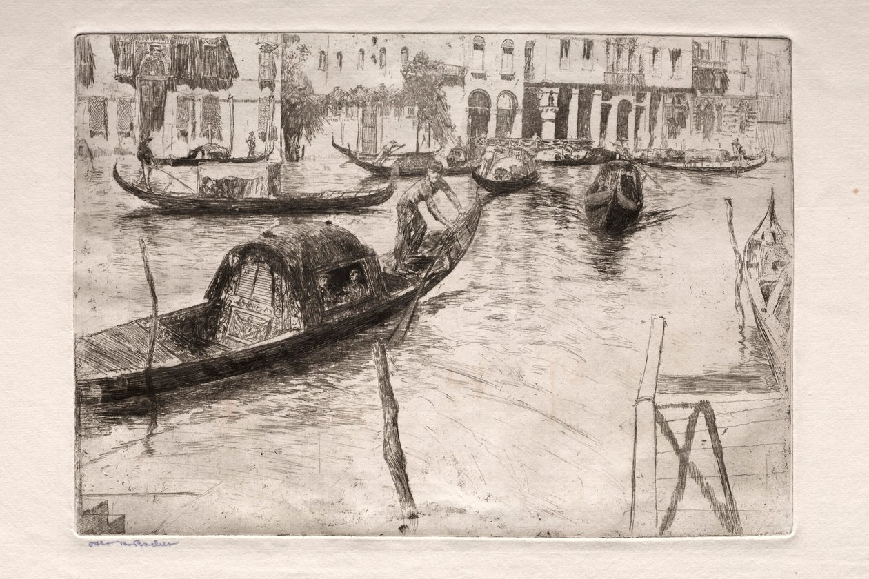 Acqueforti di Venezia: Traghetto San Felice da Otto H. Bacher