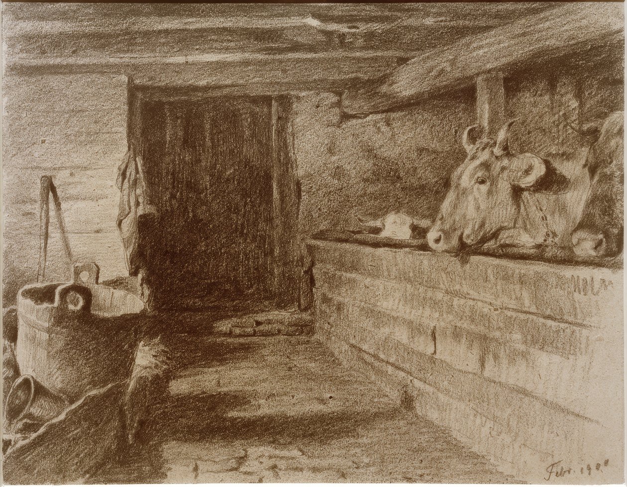 Interno di una stalla da Otto Keitel