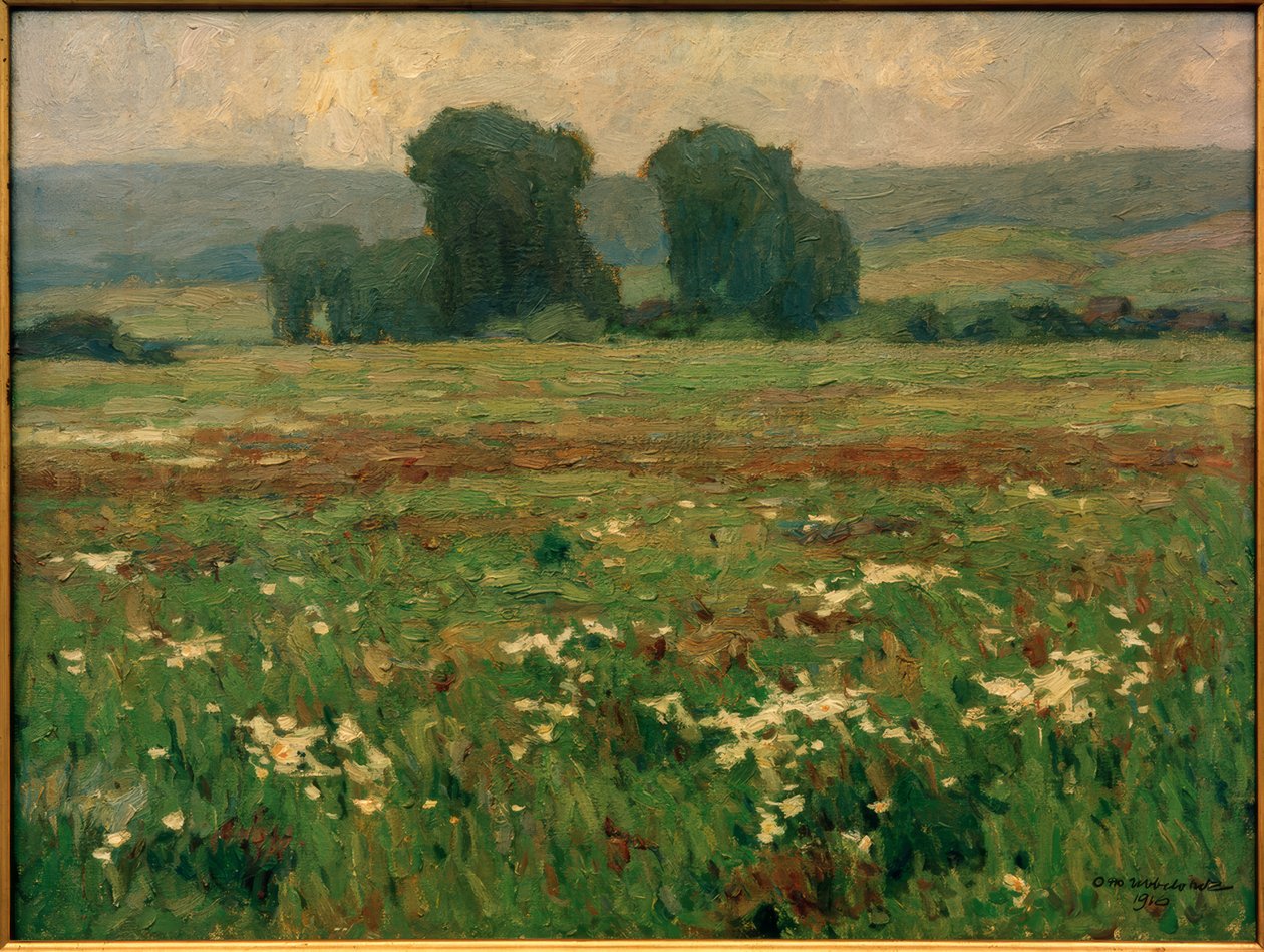 Pioppi in un prato fiorito da Otto Ubbelohde