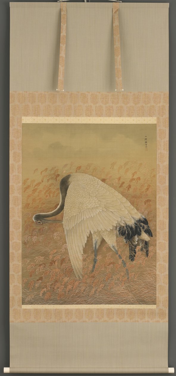 Una gru, era Meiji, fine XIX secolo da Ozawa Nankoku