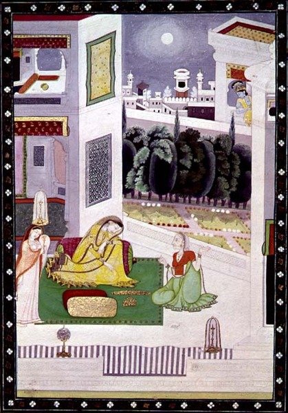 Una signora trascurata, dal Prositapatika Nayika, Kangra, Himachal Pradesh, c.1850 da Pahari School