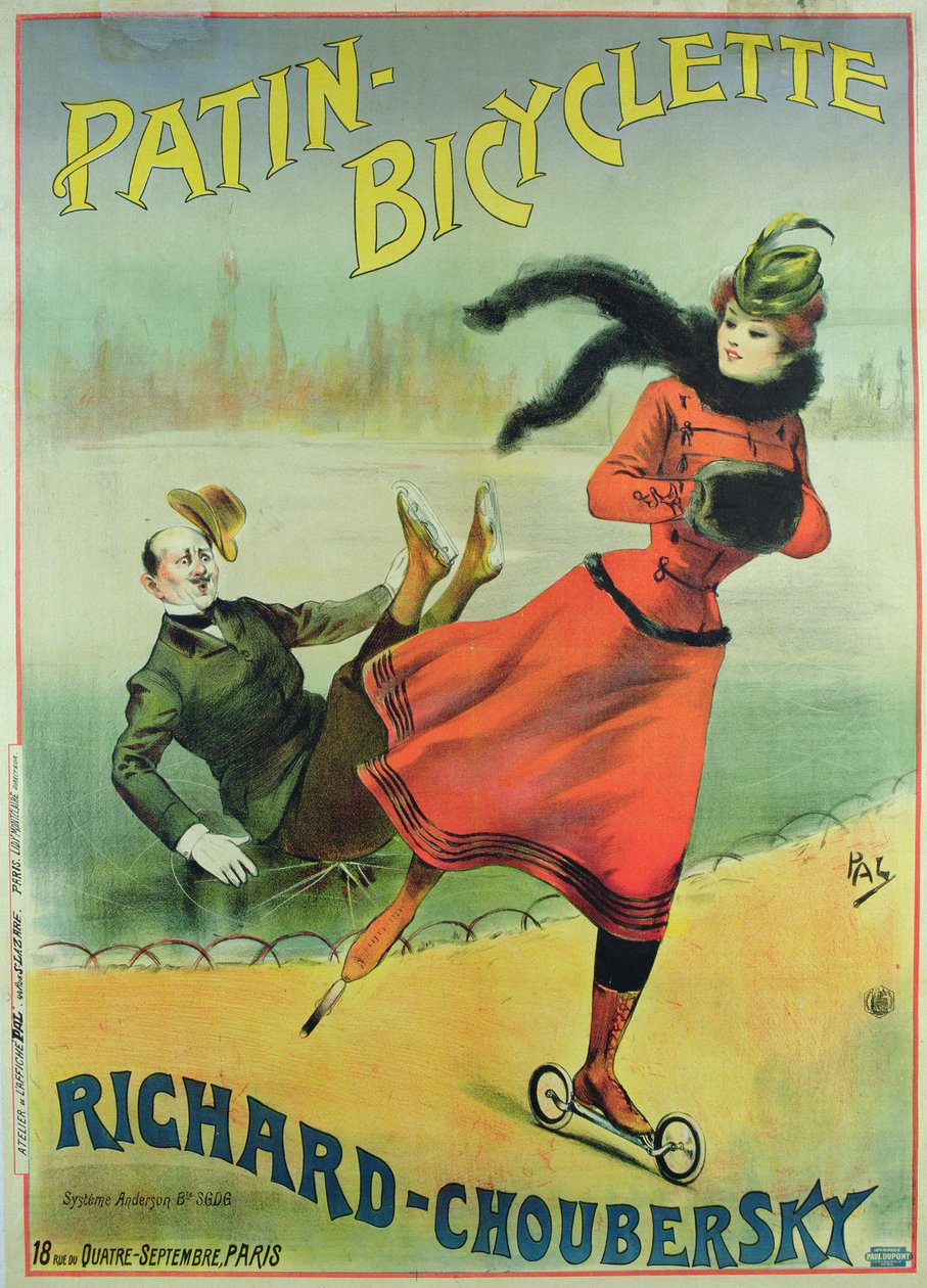 Poster pubblicitario per pattini a rotelle da Pal