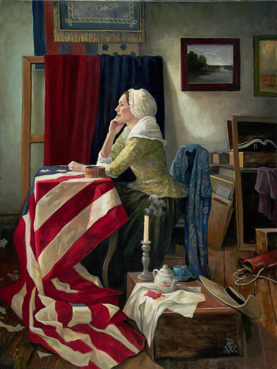 Fabbricante di bandiere, 2000 (pastello) da Pamela Patrick White
