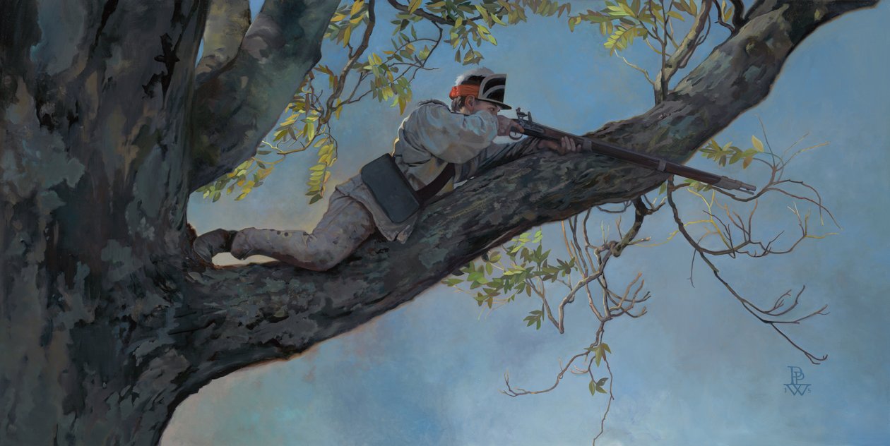 Marksman, 2017 (olio su tela) da Pamela Patrick White