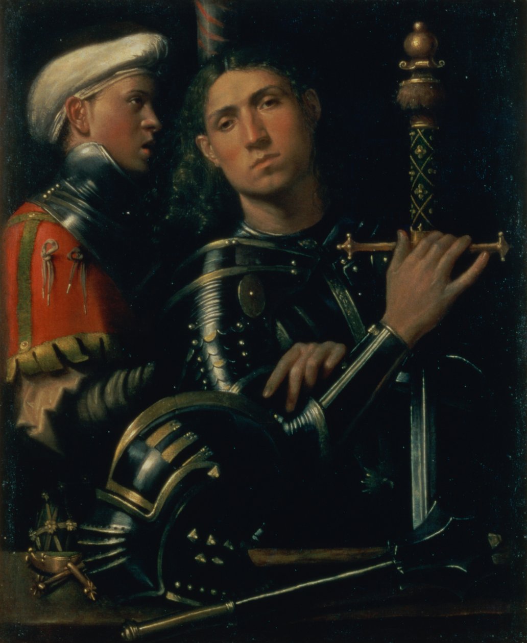 Ritratto di un capitano militare con il suo scudiero, c.1518-22 da Paolo Morando Cavazzola