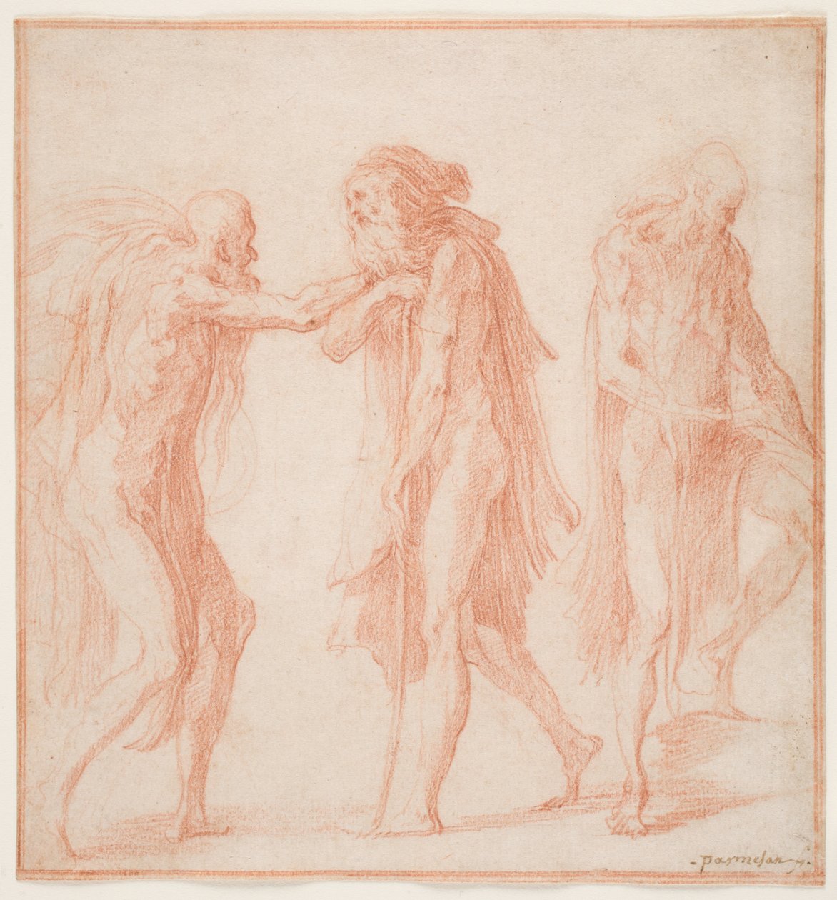 Tre vecchi uomini, c.1535 da Parmigianino