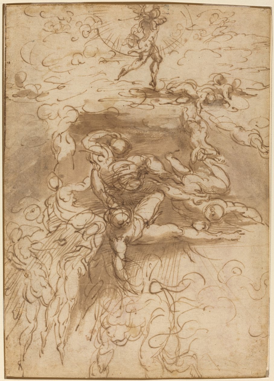 La Caduta degli Angeli Ribelli [recto] da Parmigianino