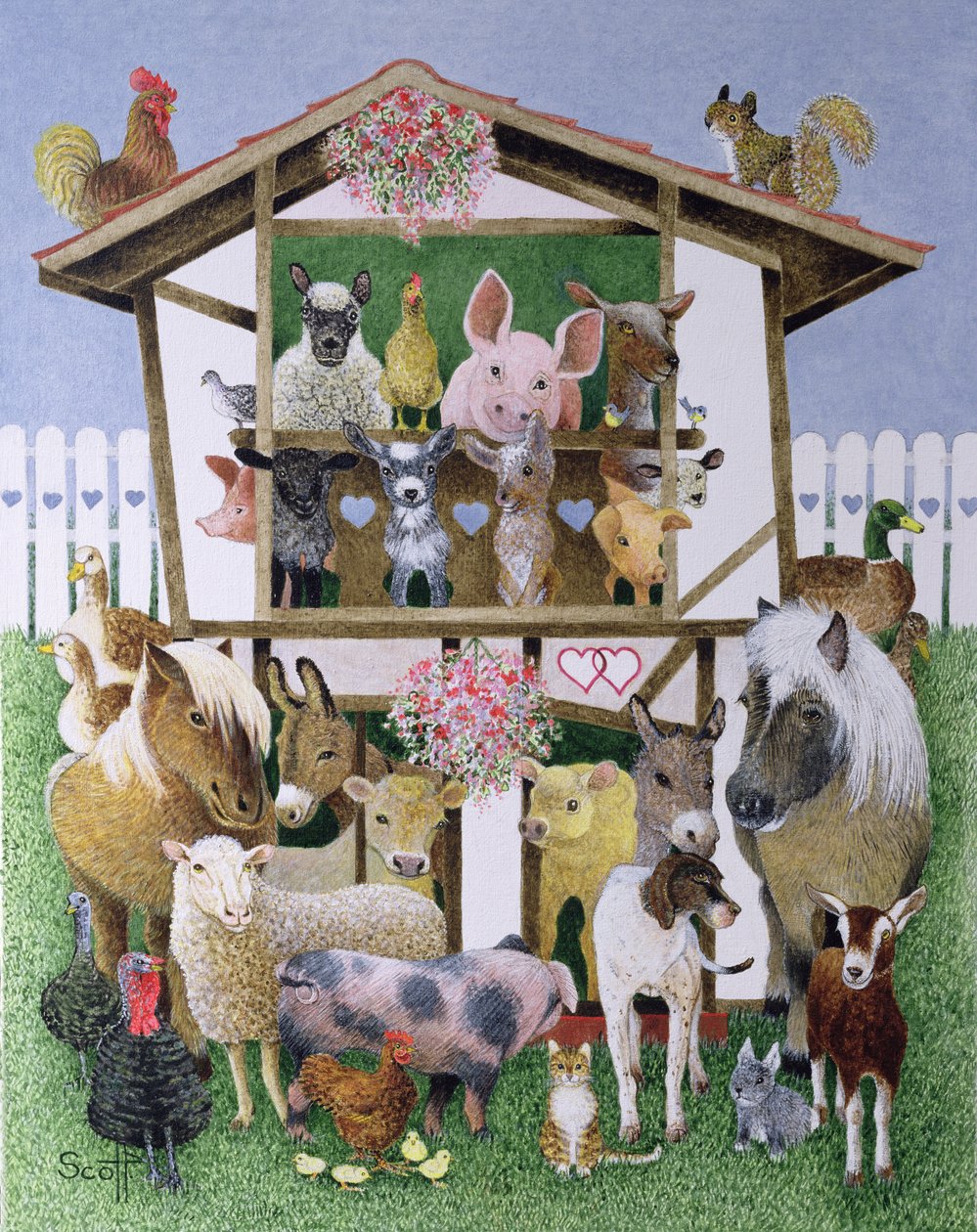 Casa degli animali (olio su tela) da Pat Scott