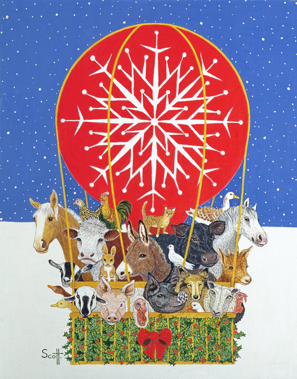 Viaggio di Natale (olio su tela) da Pat Scott