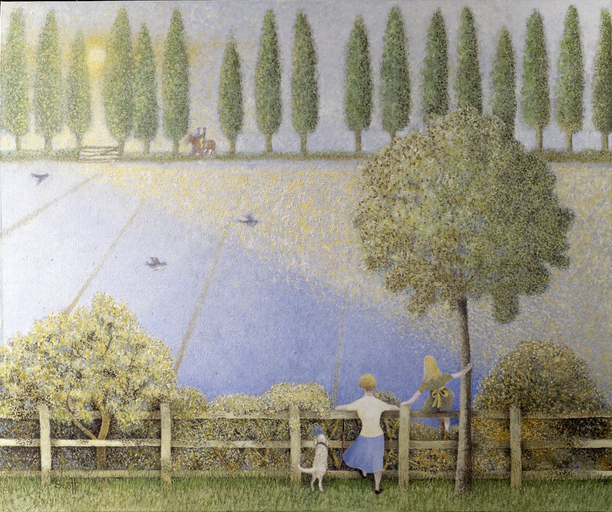 Cavalcare in blu (olio su tela) da Pat Scott