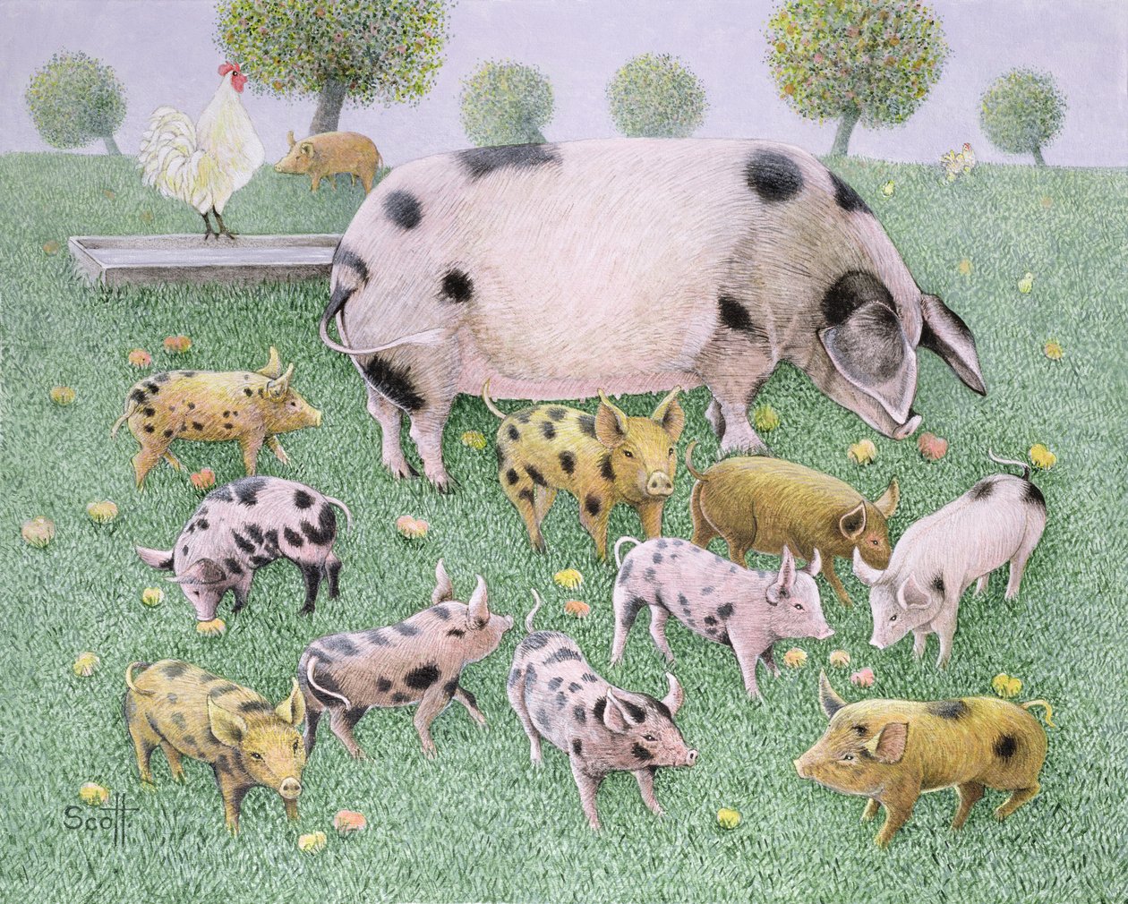 La festa delle mele (olio su tela) da Pat Scott
