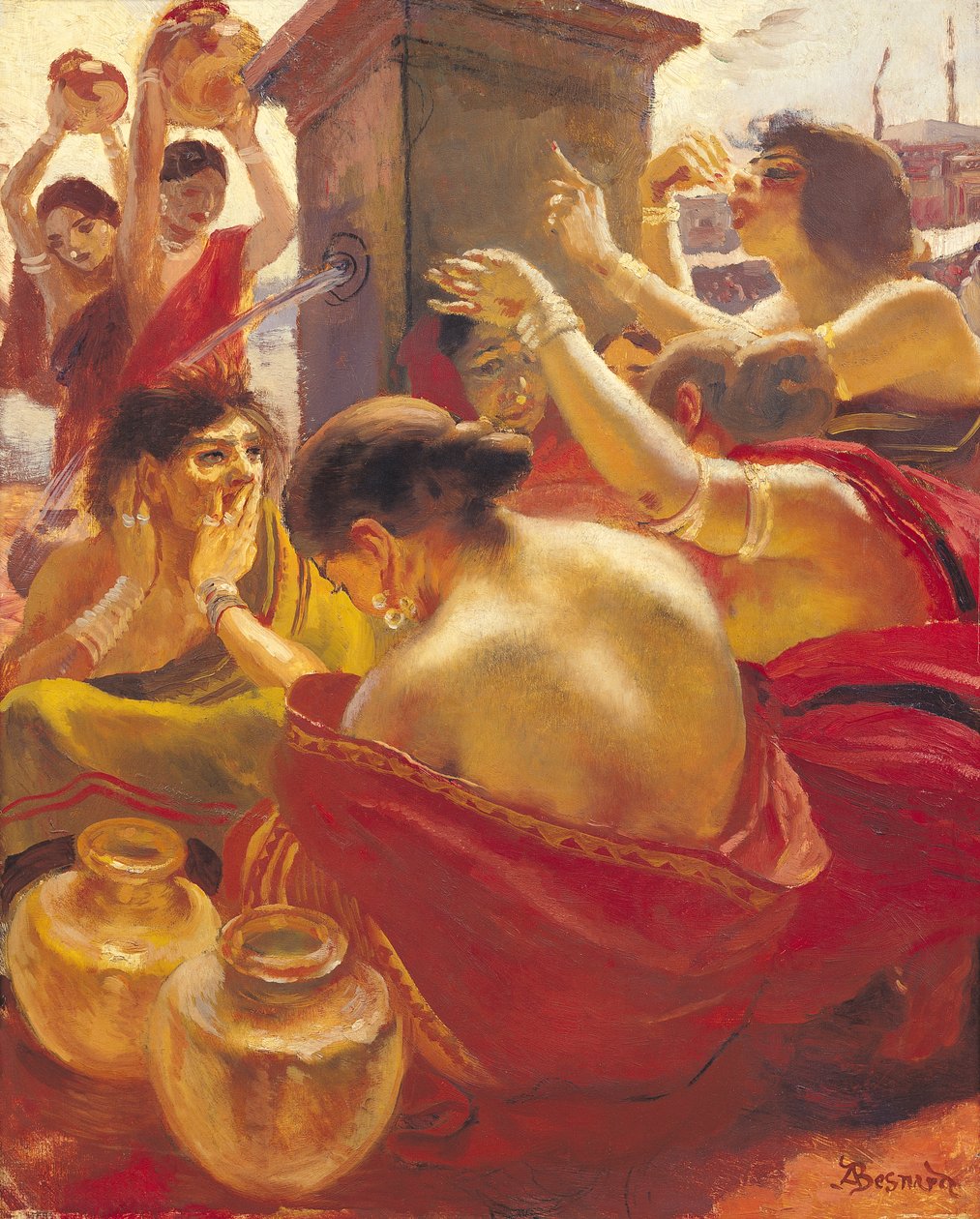 Donne di Madura a una fontana da Paul Albert Besnard